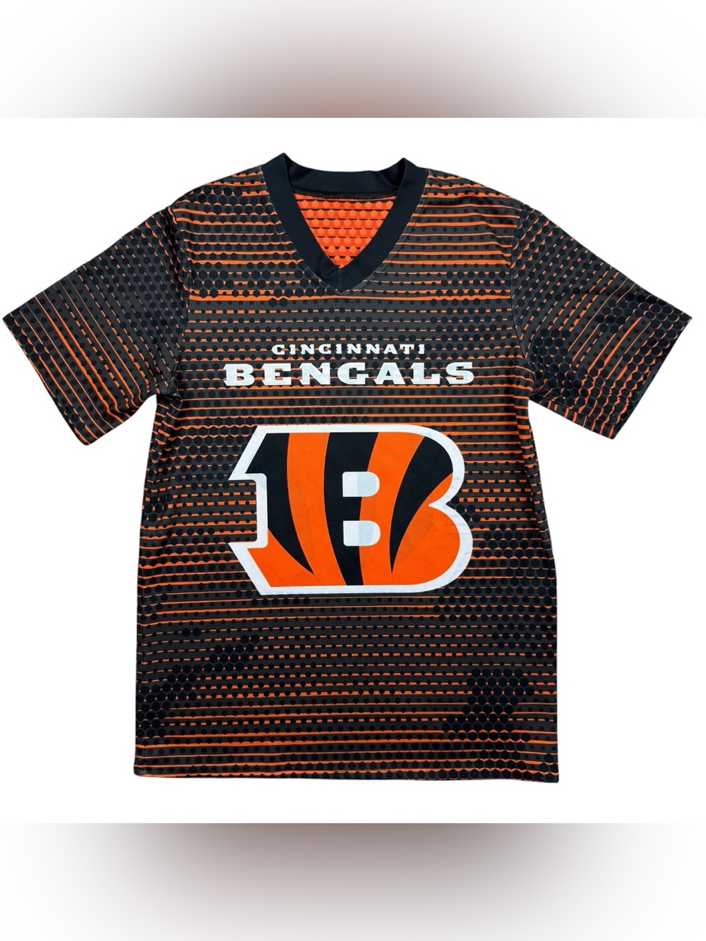 Boys Cincinnati Bengals REVERSIBLE NFL Flag Football Jersey Shirt size YOUTH L